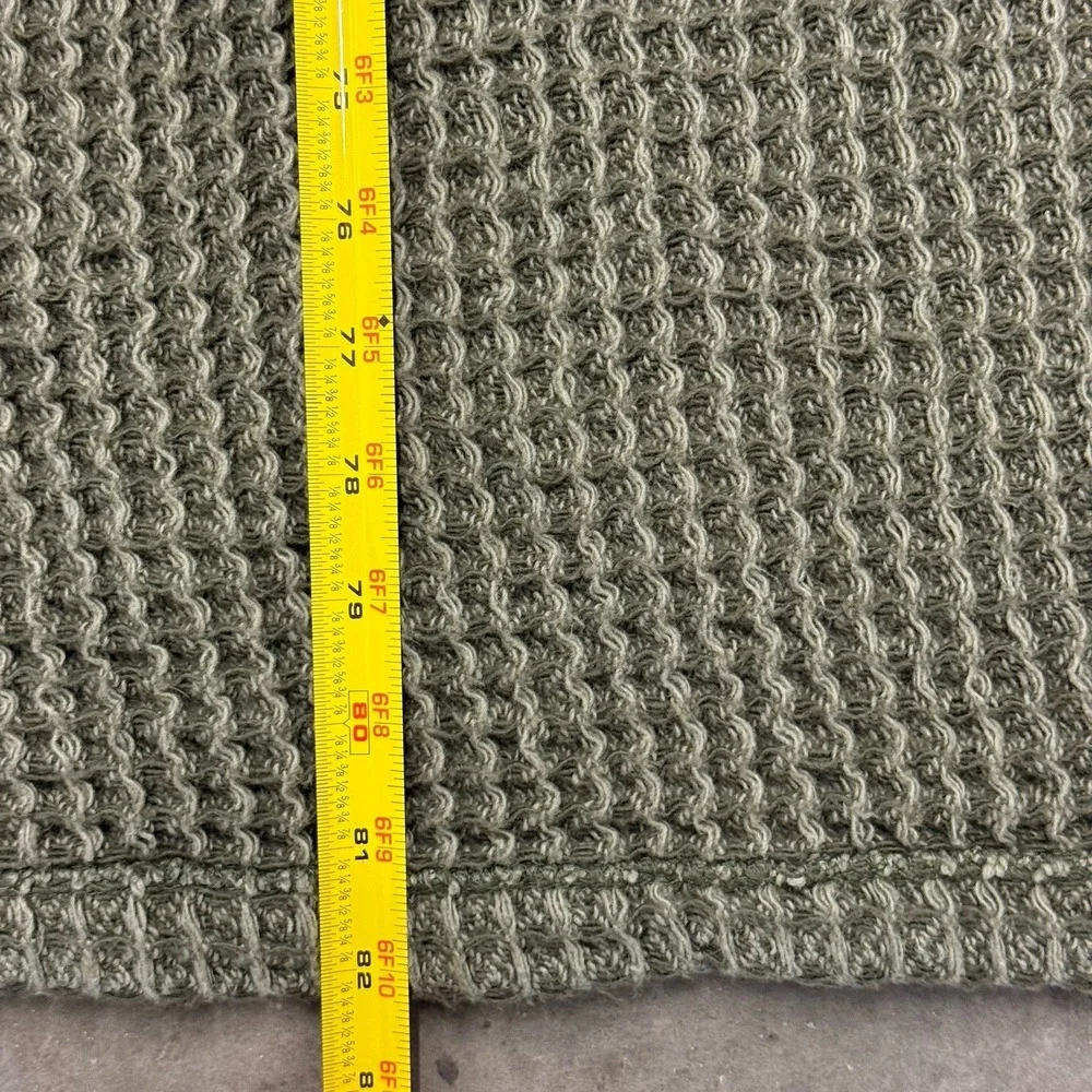 Pottery Barn Waffle Weave Blanket Green Full Size 80x82